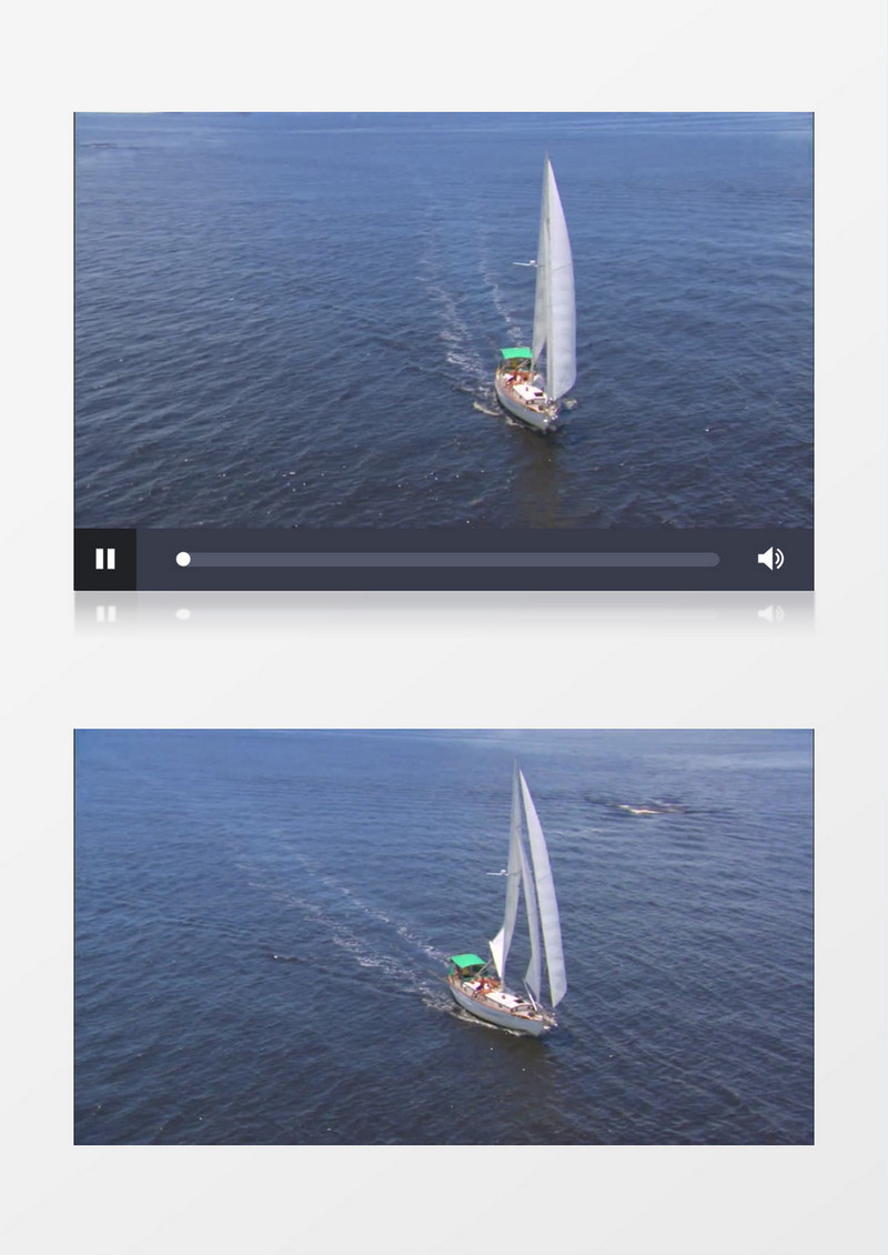 碧波荡漾一碧无垠的大海帆船航行背景视频