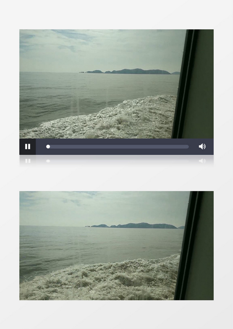 坐船航行大海天空实拍视频素材