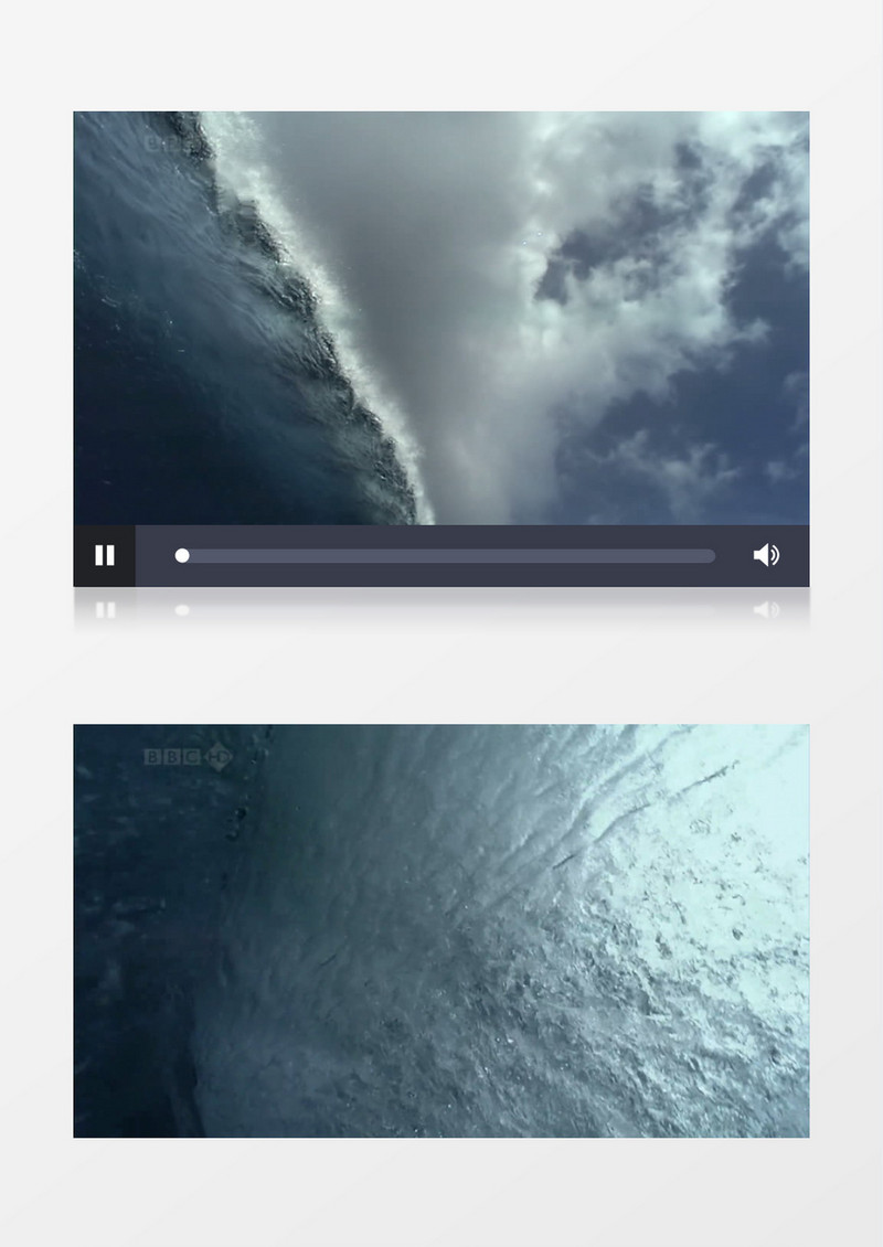仰拍海浪变化过程实拍视频