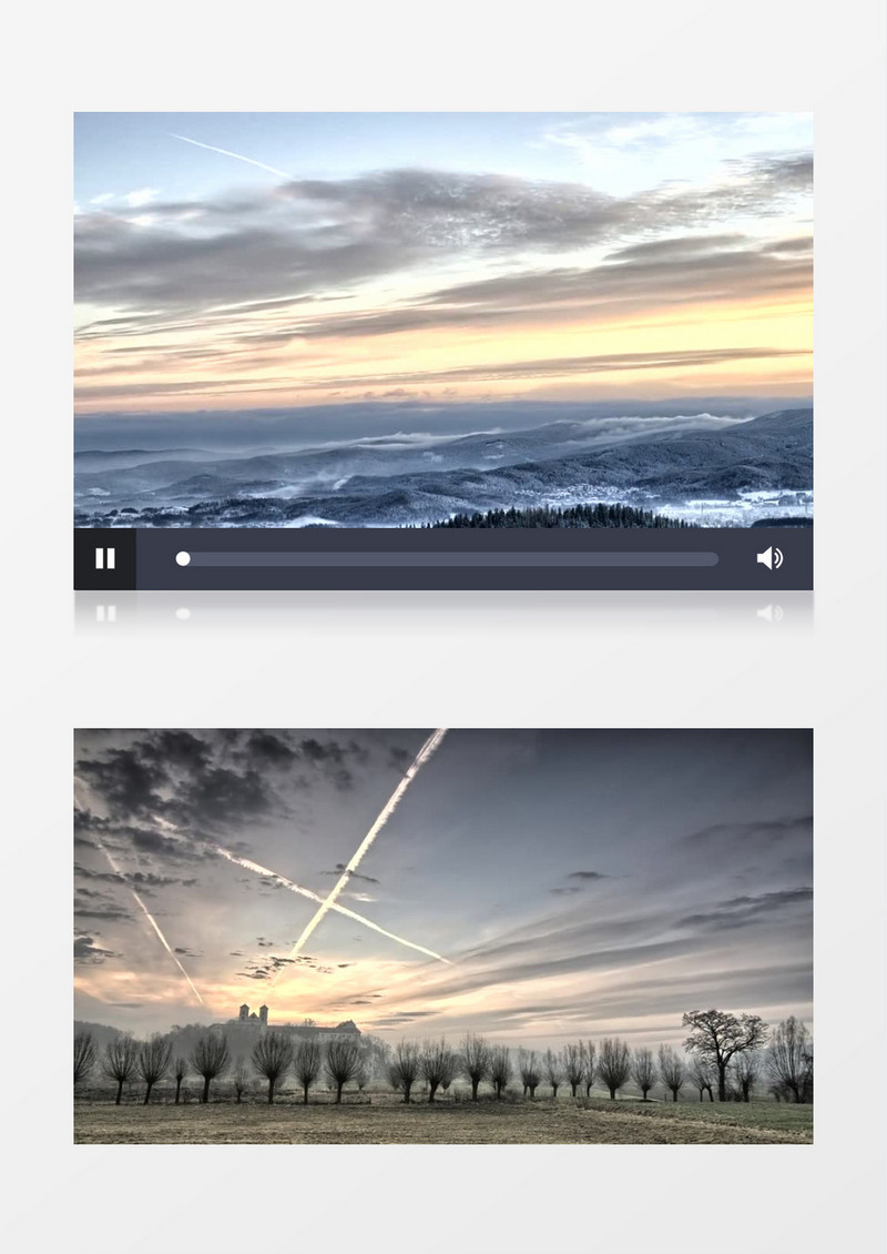 云蒸霞蔚染碧空的各种美景背景视频素材