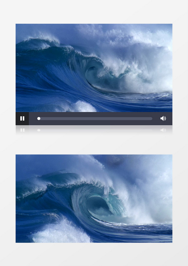 海浪涌起侧面实拍视频