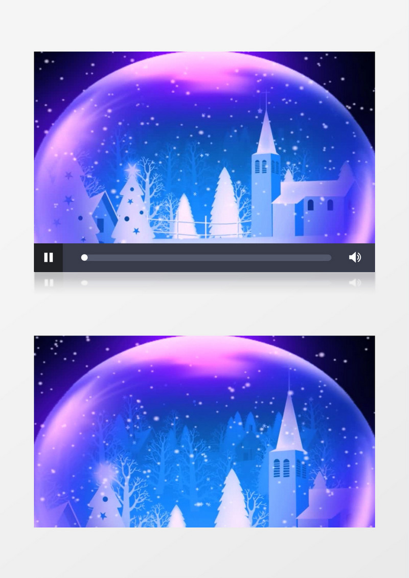 水晶球+冬季+雪+唯美背景视频