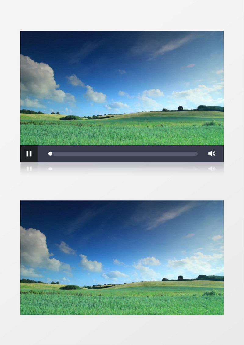 一望无际的蓝天白云草原实拍视频