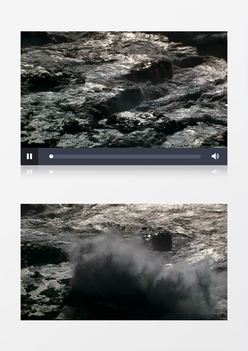 海浪拍打海岸礁石实拍视频