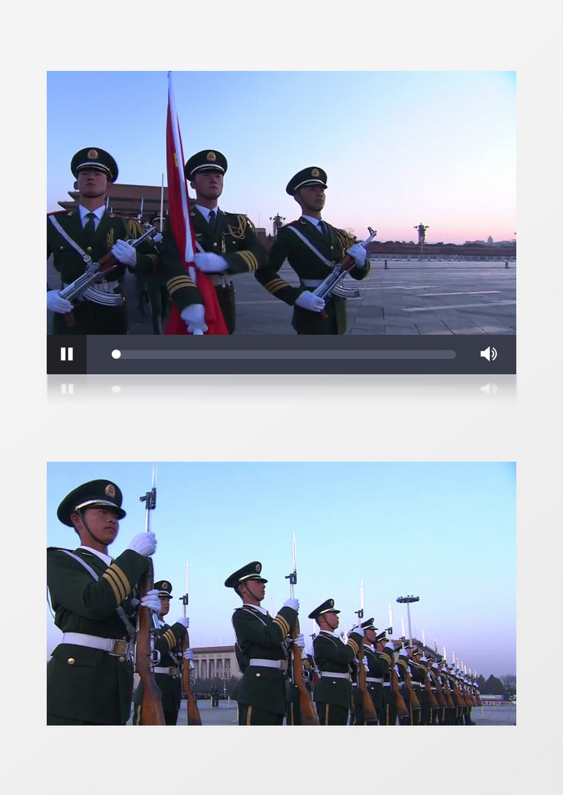 天安门大阅兵党政国旗视频素材