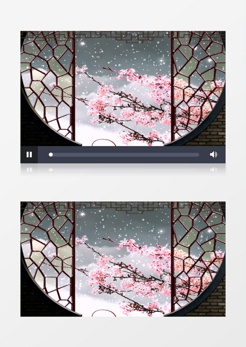 中国风雪中梅花视频素材