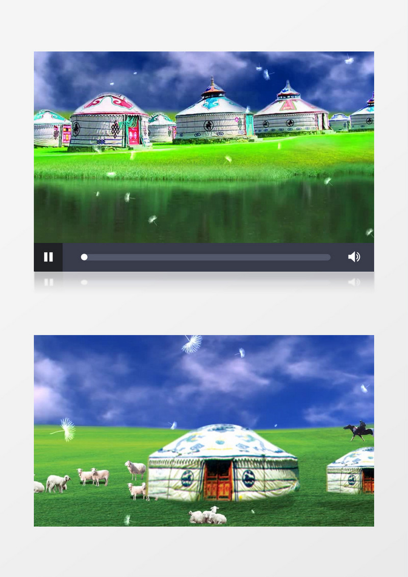 欣赏大草原的蒙古包实拍视频