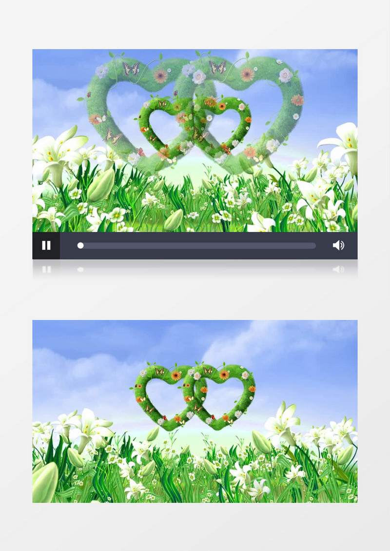 清新典雅爱心花海视频素材