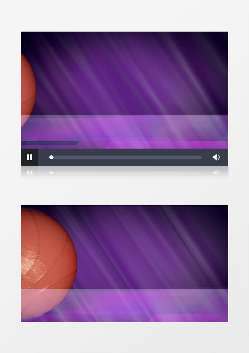篮球滚过紫色背景视频素材