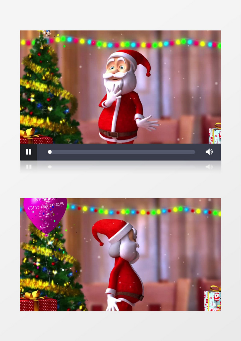 身穿红外衣笑容满面慈祥的圣诞老人背景视频