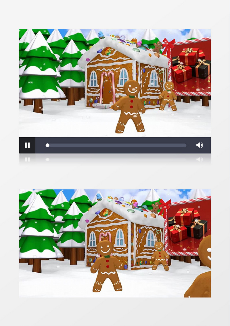 雪花飞舞温馨的小屋圣诞素材背景视频