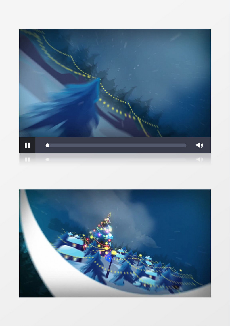 皎洁的月光下温馨的圣诞弯月背景视频