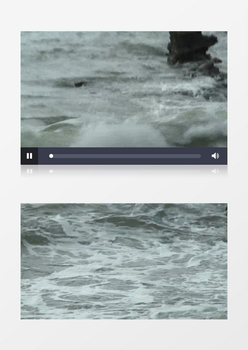 特写海浪拍打石头实拍视频
