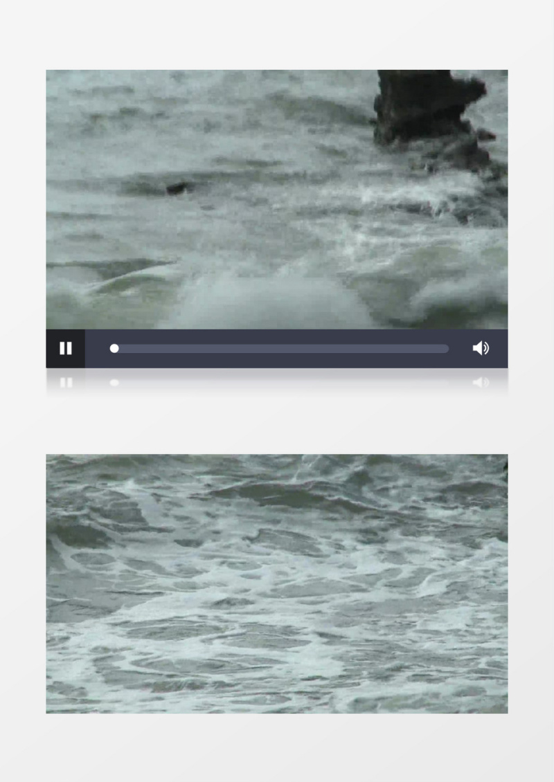 特写海浪拍打石头实拍视频