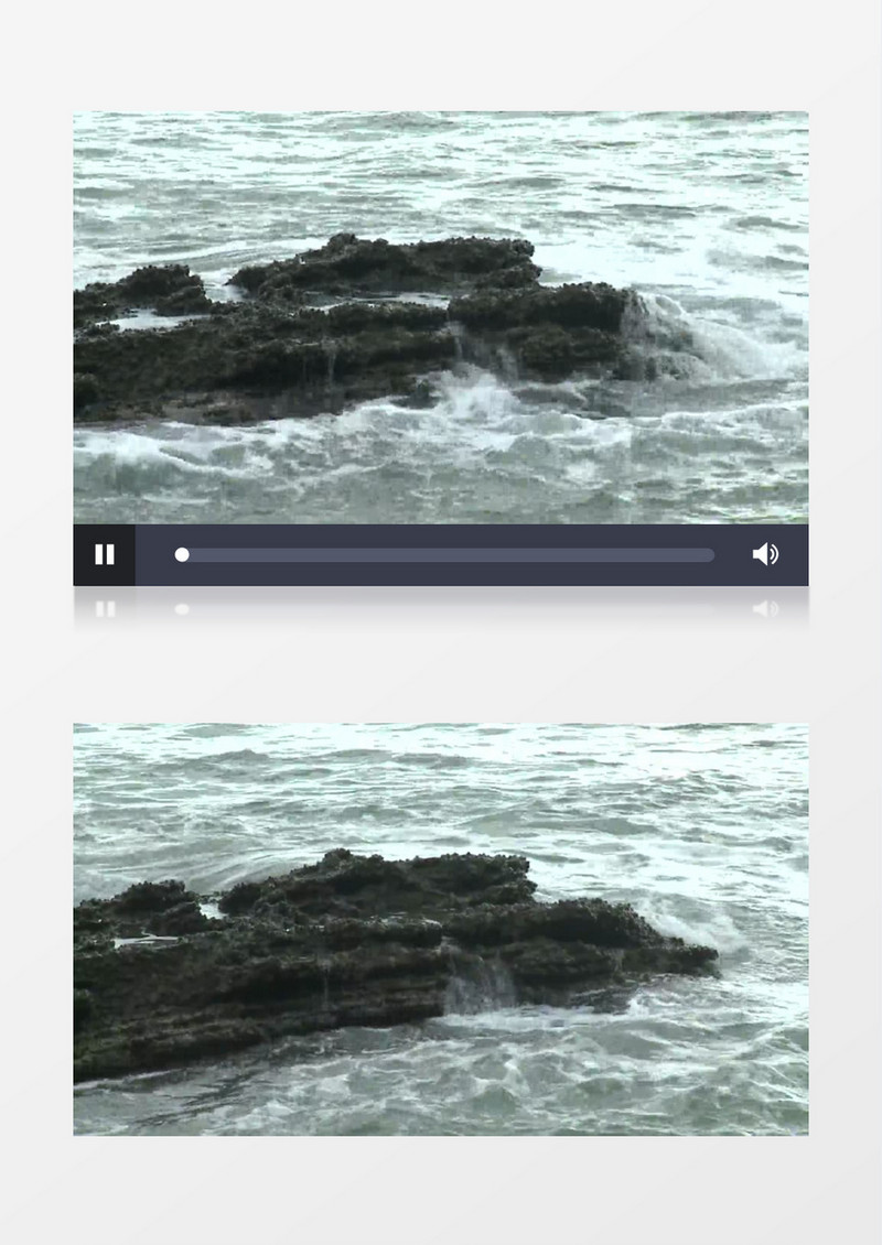 特写海浪拍打礁石实拍视频