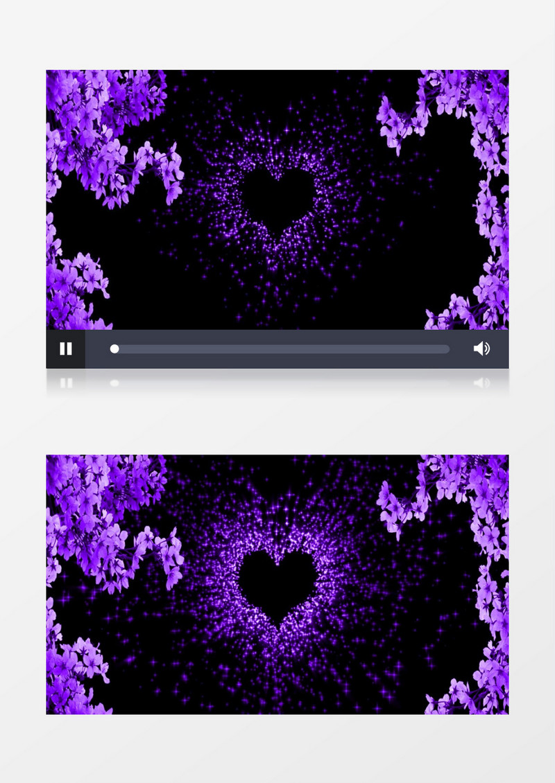 紫色粒子心形背景视频素材