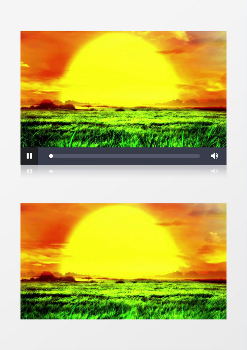 动画动态黄昏落日夕阳太阳大气草原背景视频素材