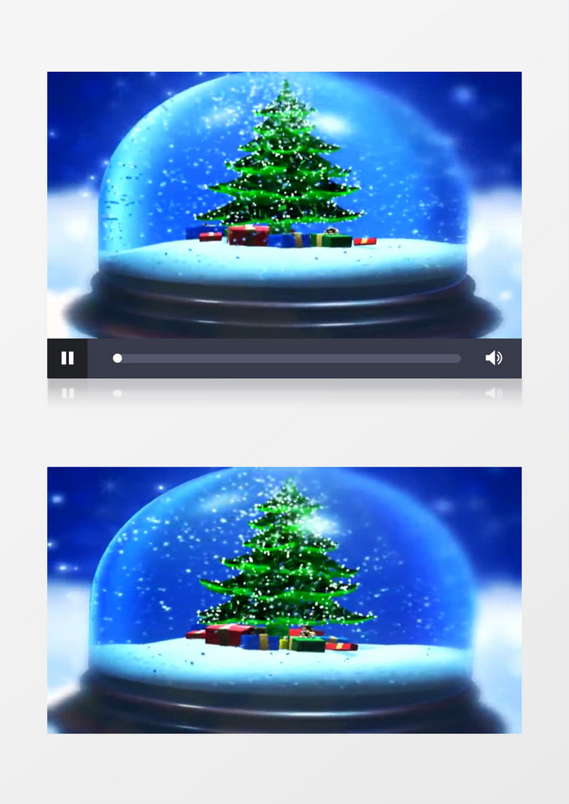 圣诞球中装饰的枝繁叶茂的圣诞树背景视频