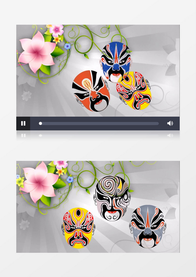 京剧戏曲脸谱展示视频素材