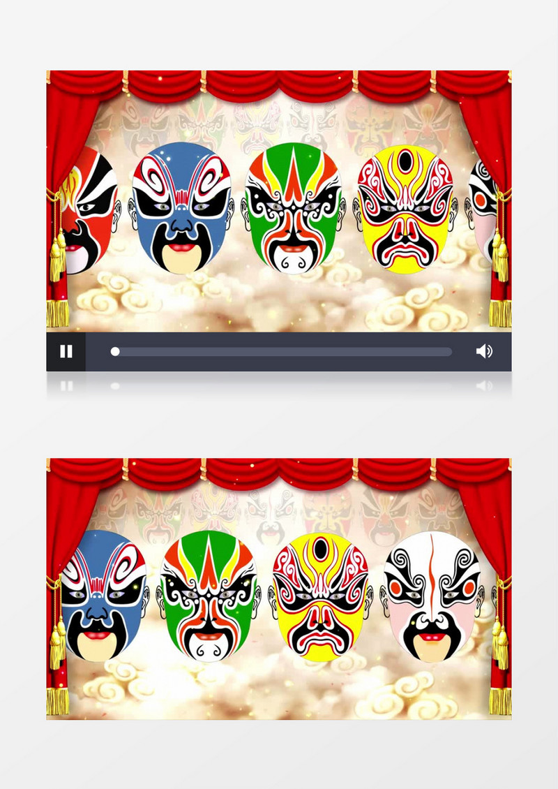  京剧戏曲脸谱展示视频素材