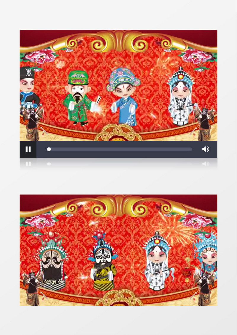 京剧戏曲脸谱展示视频素材