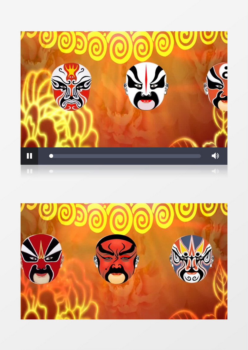 京剧戏曲脸谱展示视频素材