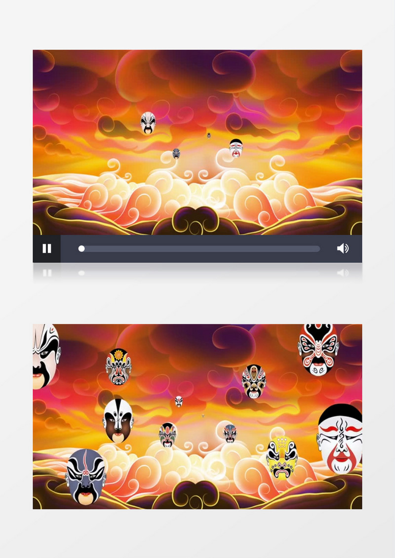 京剧戏曲脸谱展示视频素材