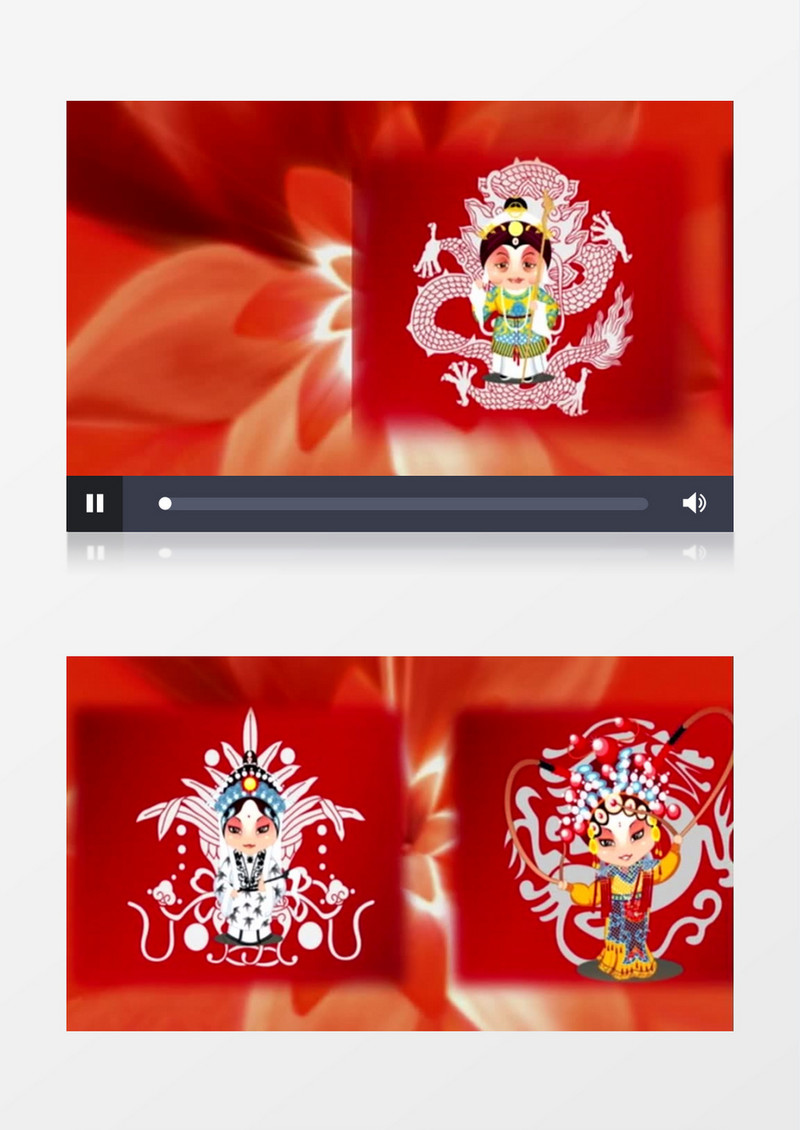 动画京剧戏曲脸谱展示视频素材