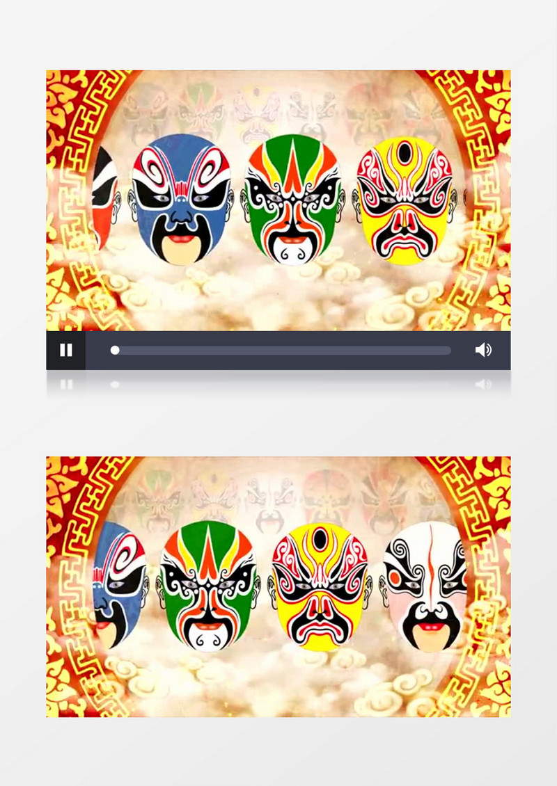 京剧戏曲脸谱展示视频素材