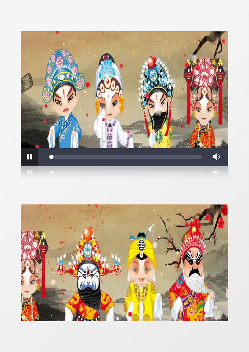 动画京剧戏曲脸谱展示视频素材