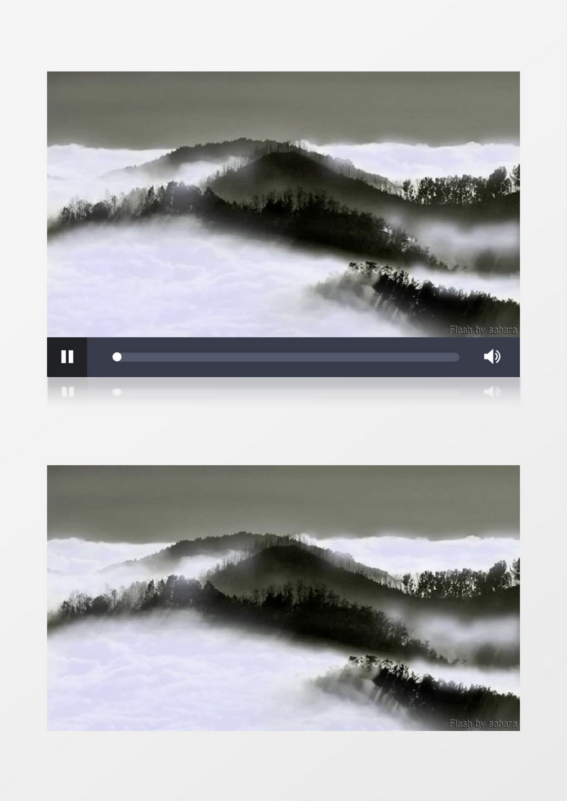 动画动态云海山水水墨意境背景视频素材