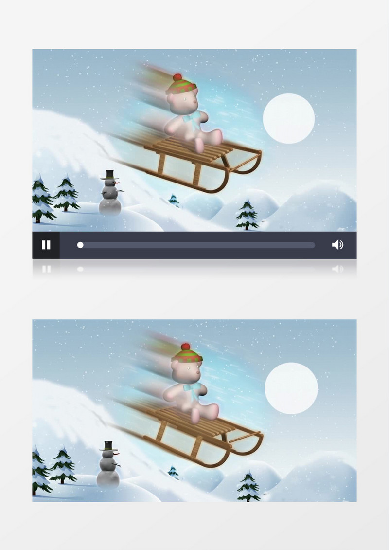 儿童卡通雪天背景视频素材