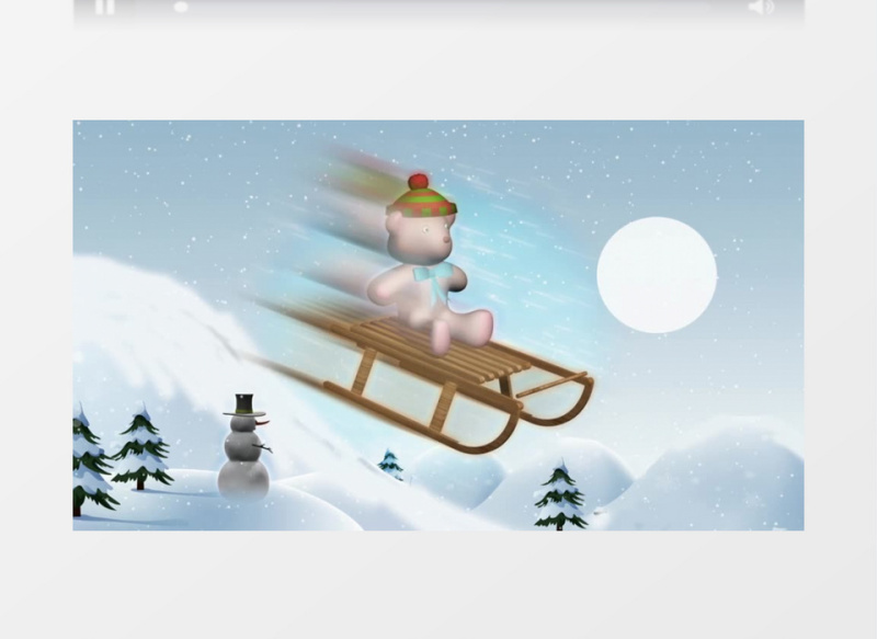 儿童卡通雪天背景视频素材