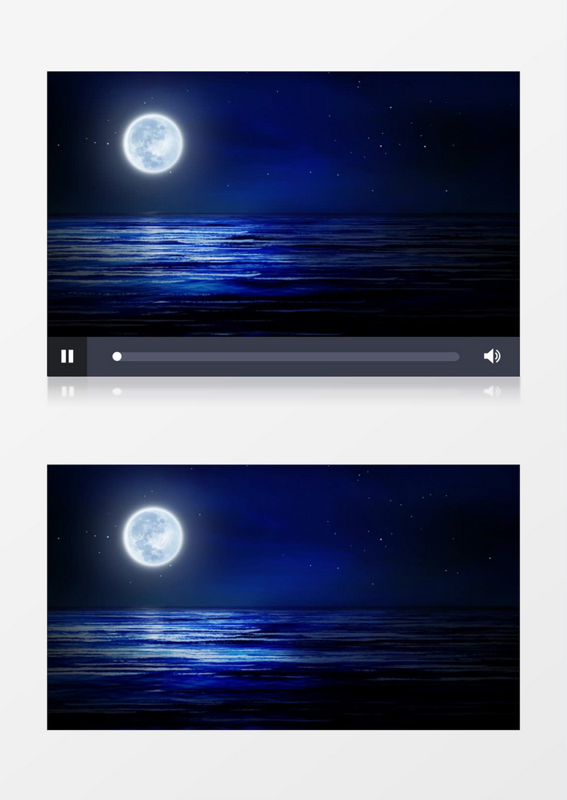 唯美梦幻圆月星空大海背景视频