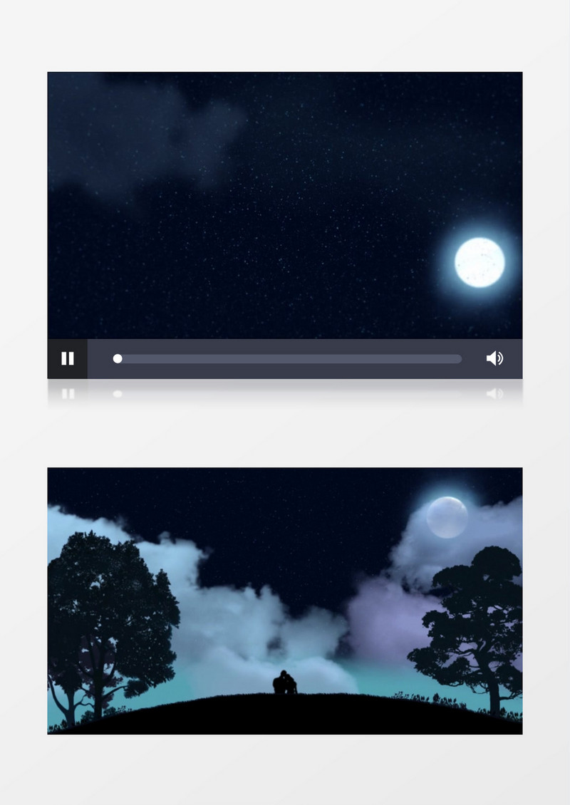唯美月光夜色月上柳梢头人约黄昏后背景视频
