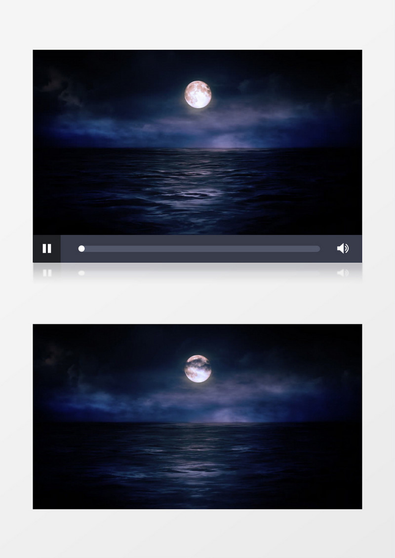 唯美夜色海上升明月背景视频