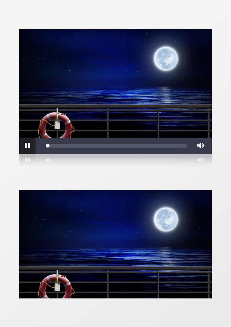 船上看圆月唯美背景视频