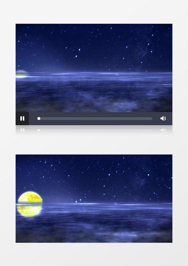 唯美夜色海上升明月背景视频