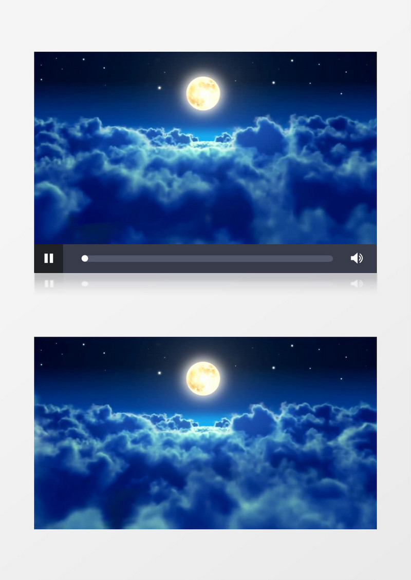 唯美天空云海明月星空(有音乐)背景视频