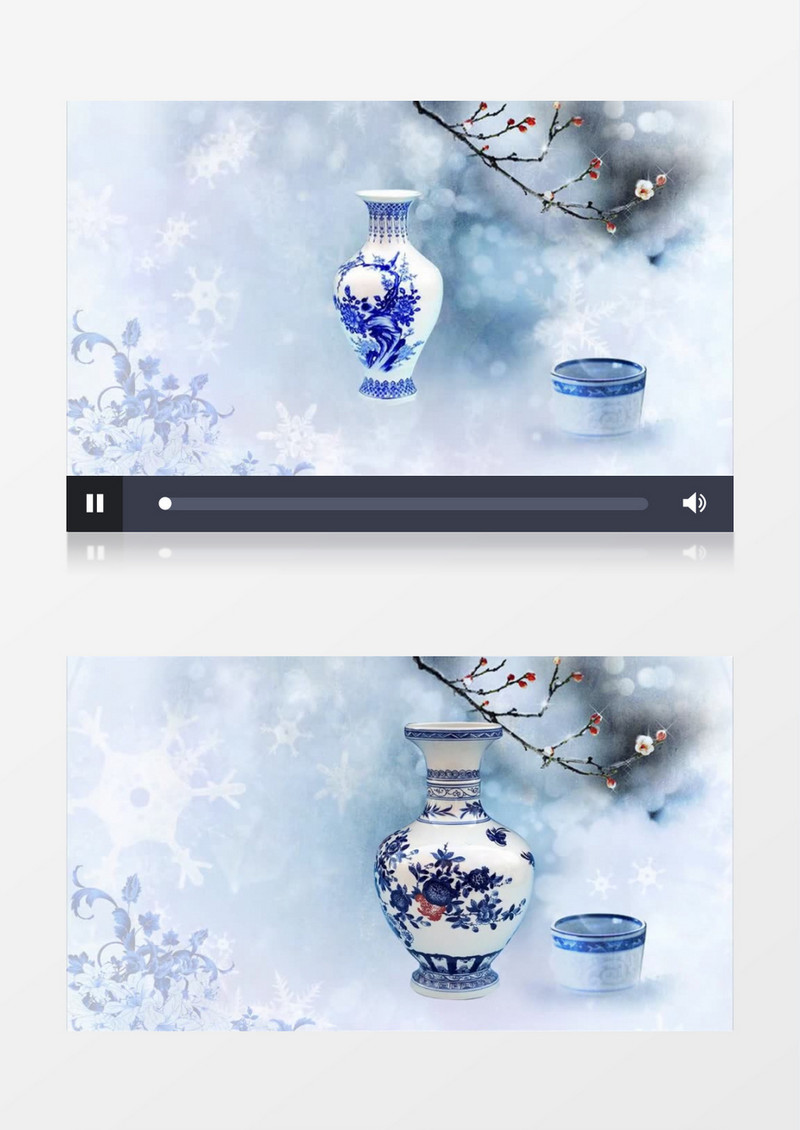 动画动态中国风青花瓷(有音乐)背景视频素材