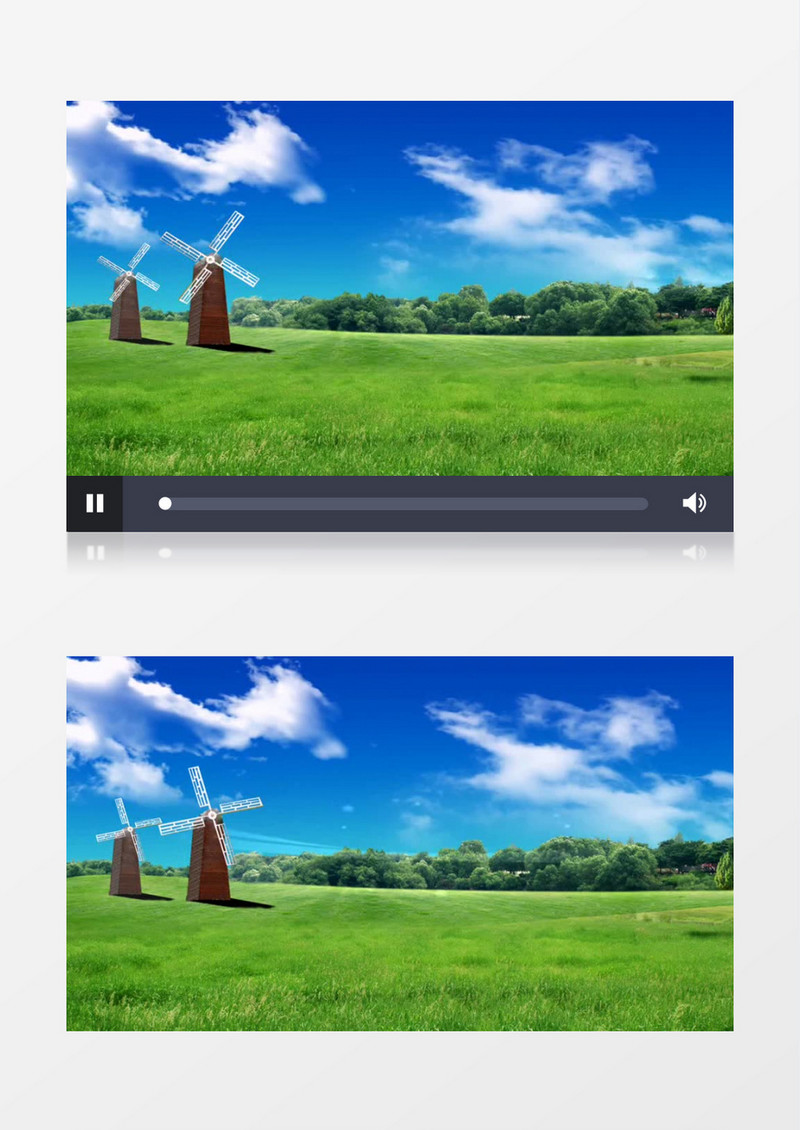 轻松自由草原风车场景视频素材