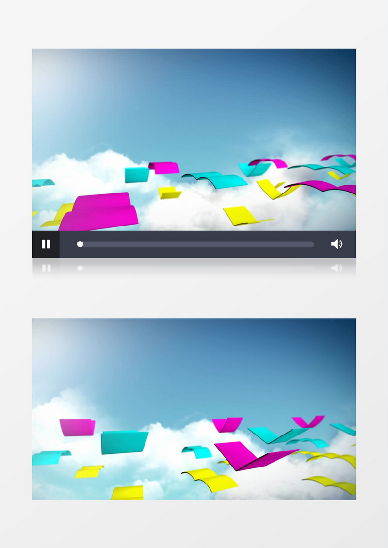 多彩书本清新蓝天白云背景视频素材