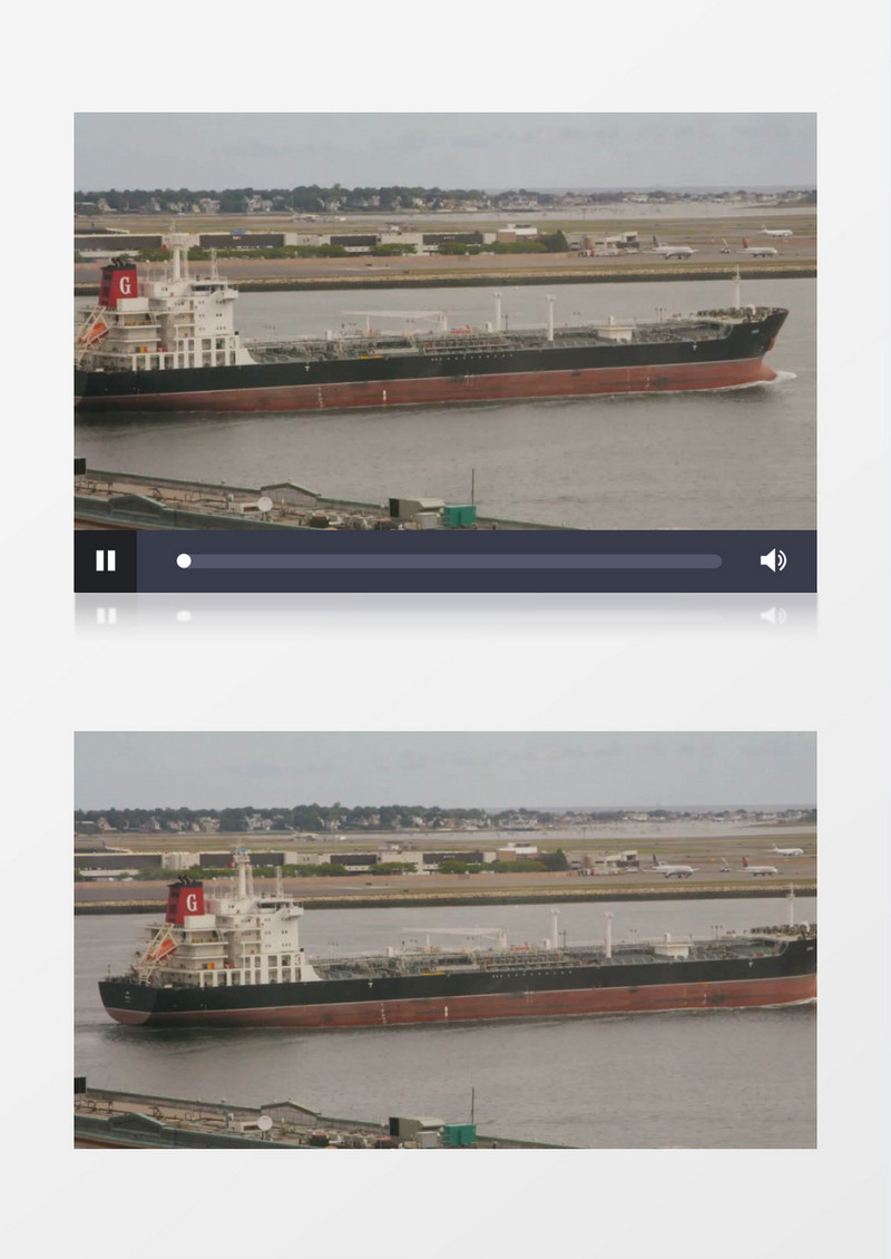  巨大轮船海上行驶背景视频