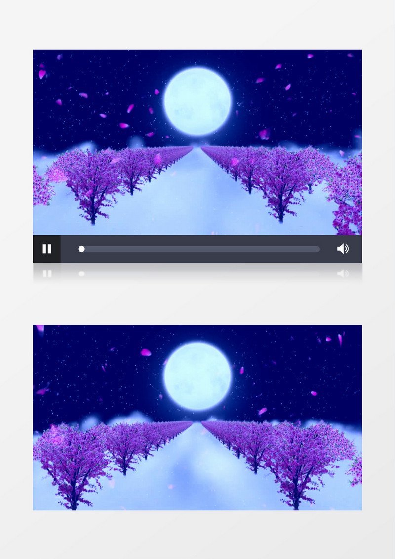 唯美月色桃花树(有音乐)背景视频