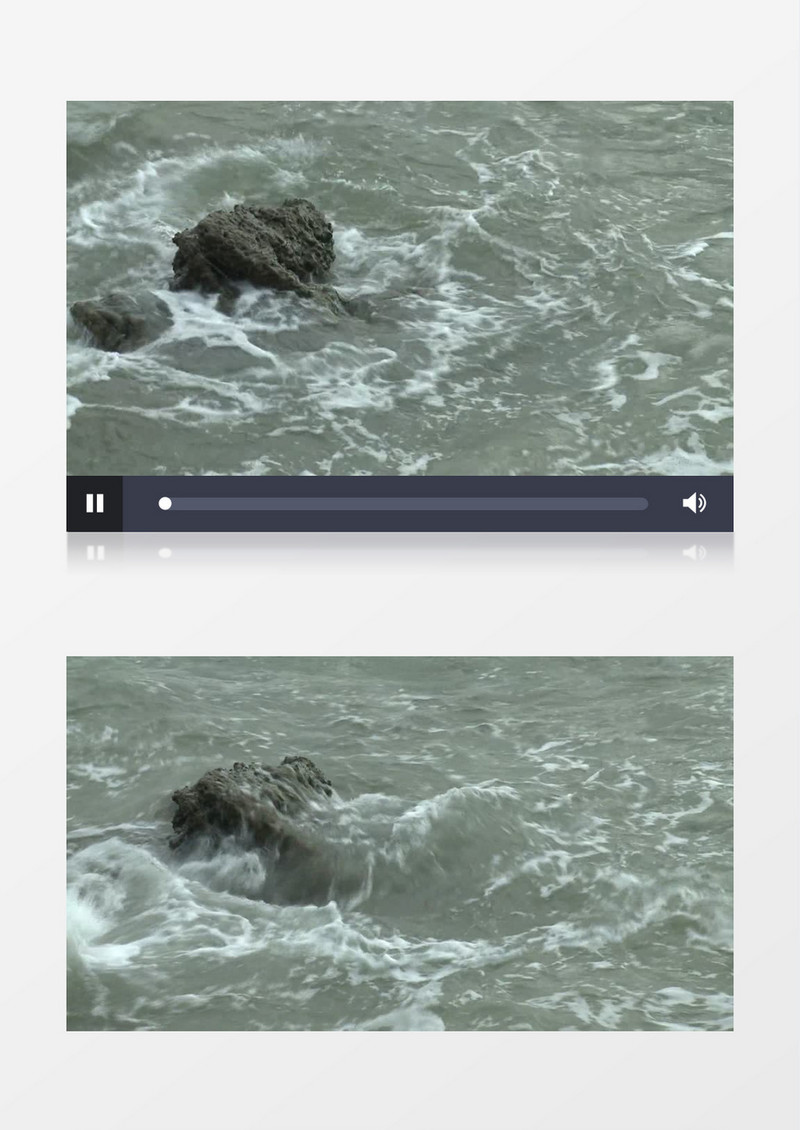 海浪敲击实拍视频