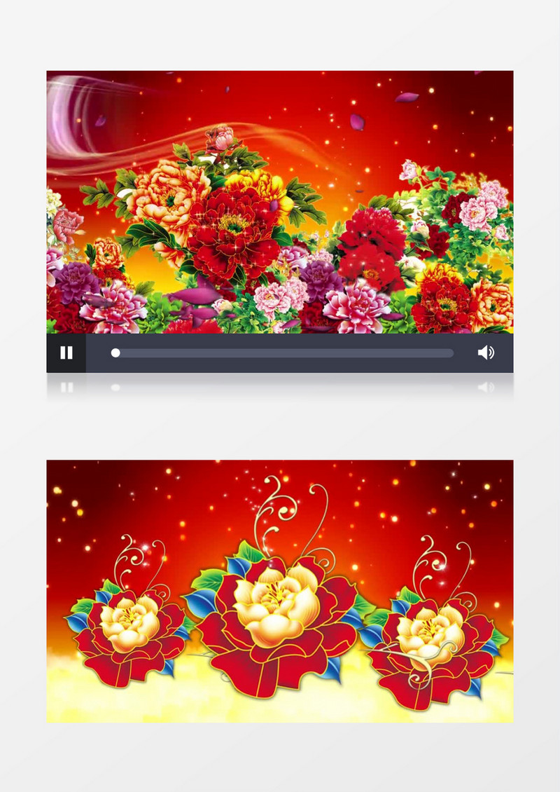 喜庆富贵牡丹花(有音乐)背景视频