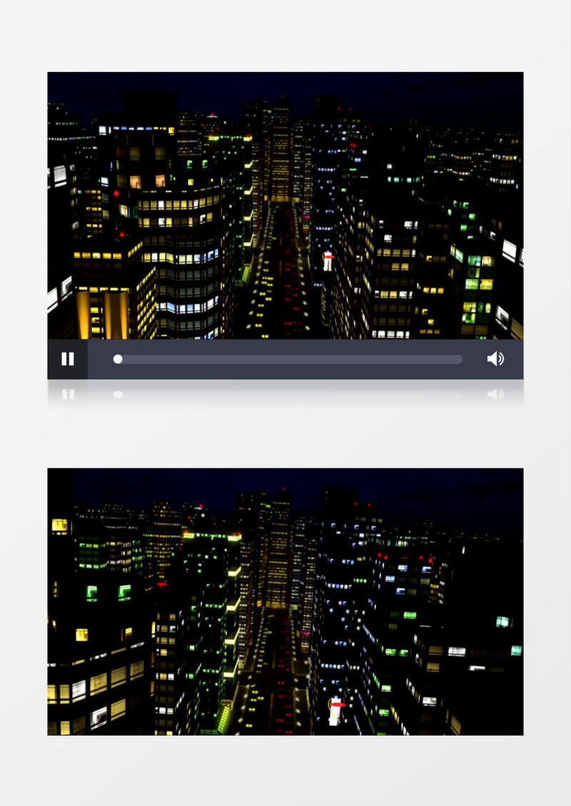 动态城市夜景空中俯瞰mov视频素材