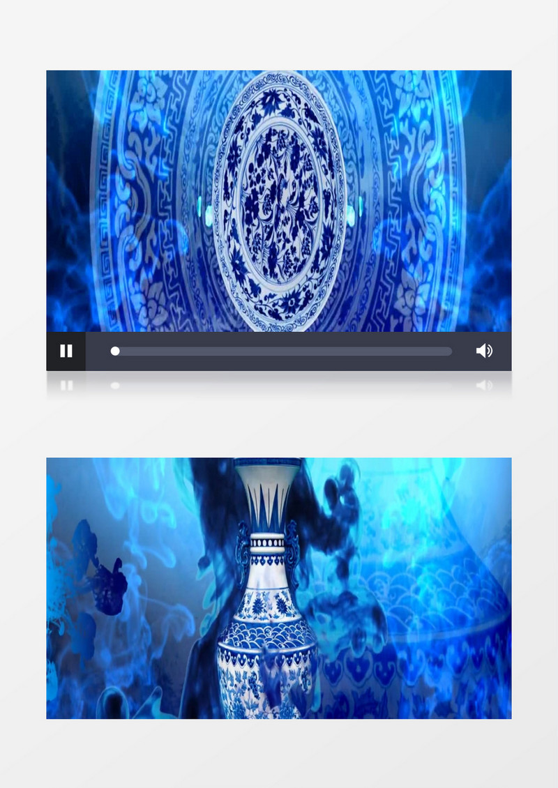 动画动态中国风水墨通用青花瓷龙纹背景视频素材