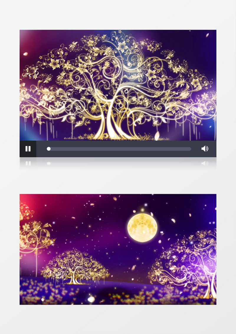 唯美爱心荧光树(有音乐)背景视频