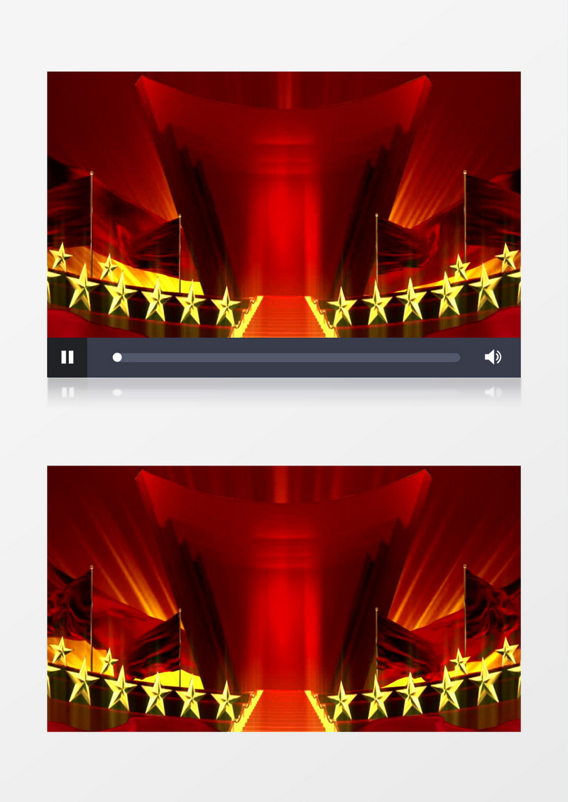 动画动态华表红旗红绸背景视频素材